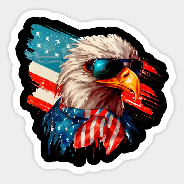 American Eagle 4th of July retro Sticker by abbeheimkatt